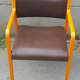 Fauteuil Wikhahn, années 60/70, bois et skaï, moderniste, vintage