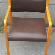 Wikhahn chair, 60s/70s, wood and skai, modernist, vintage