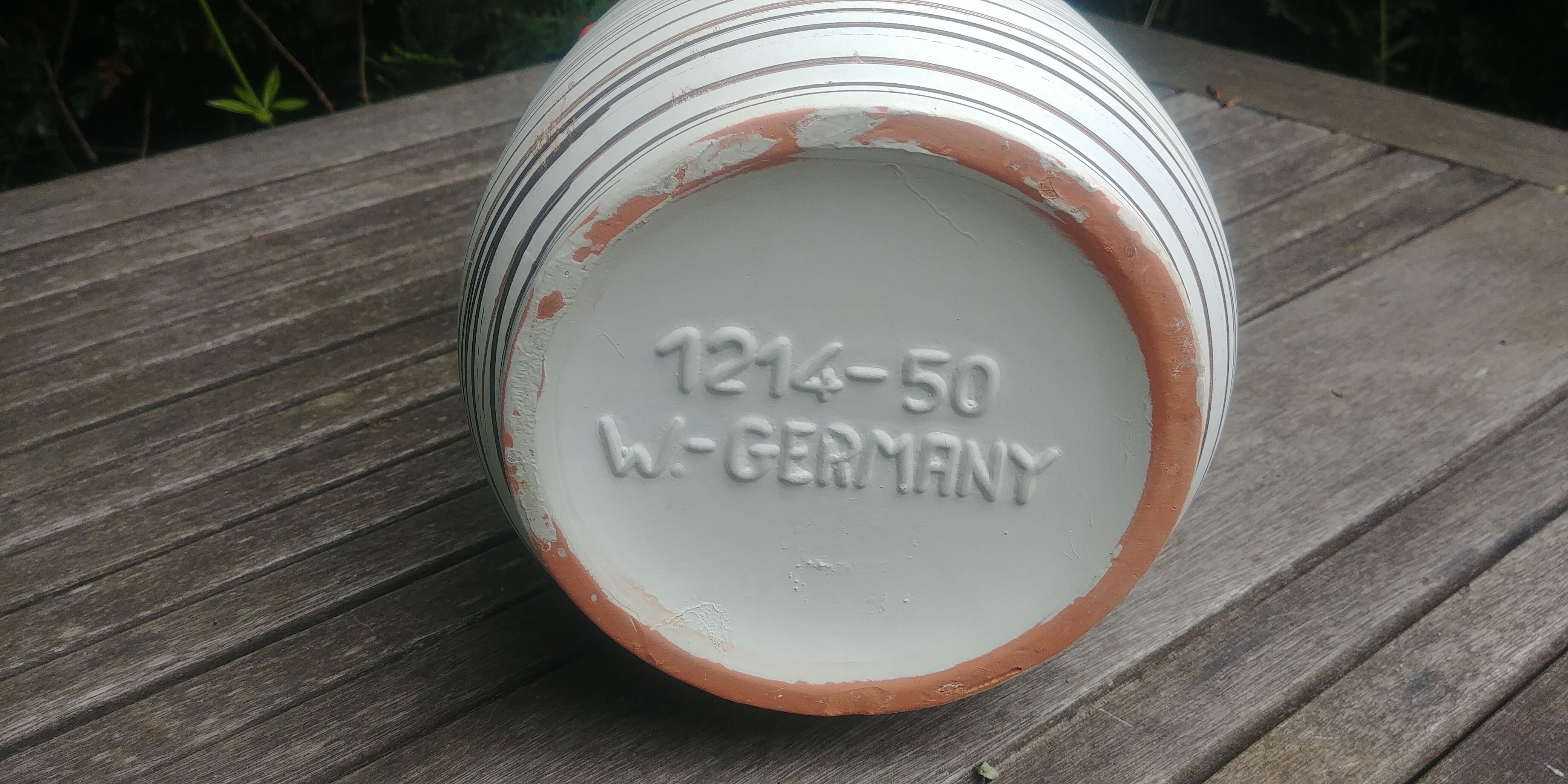 Very Large glazed ceramic vase Vintage W.Germany 60s soliflore shape