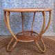 Table basse ronde en rotin vintage