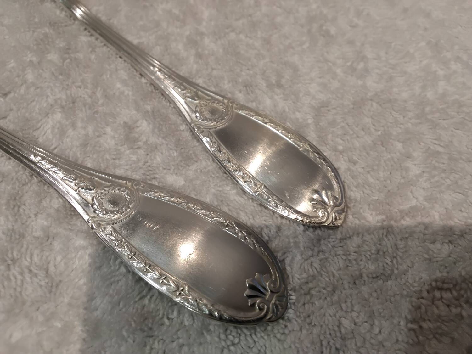 Fish serving set, 2 pieces, silver-plated metal, Apollo Empire silversmith