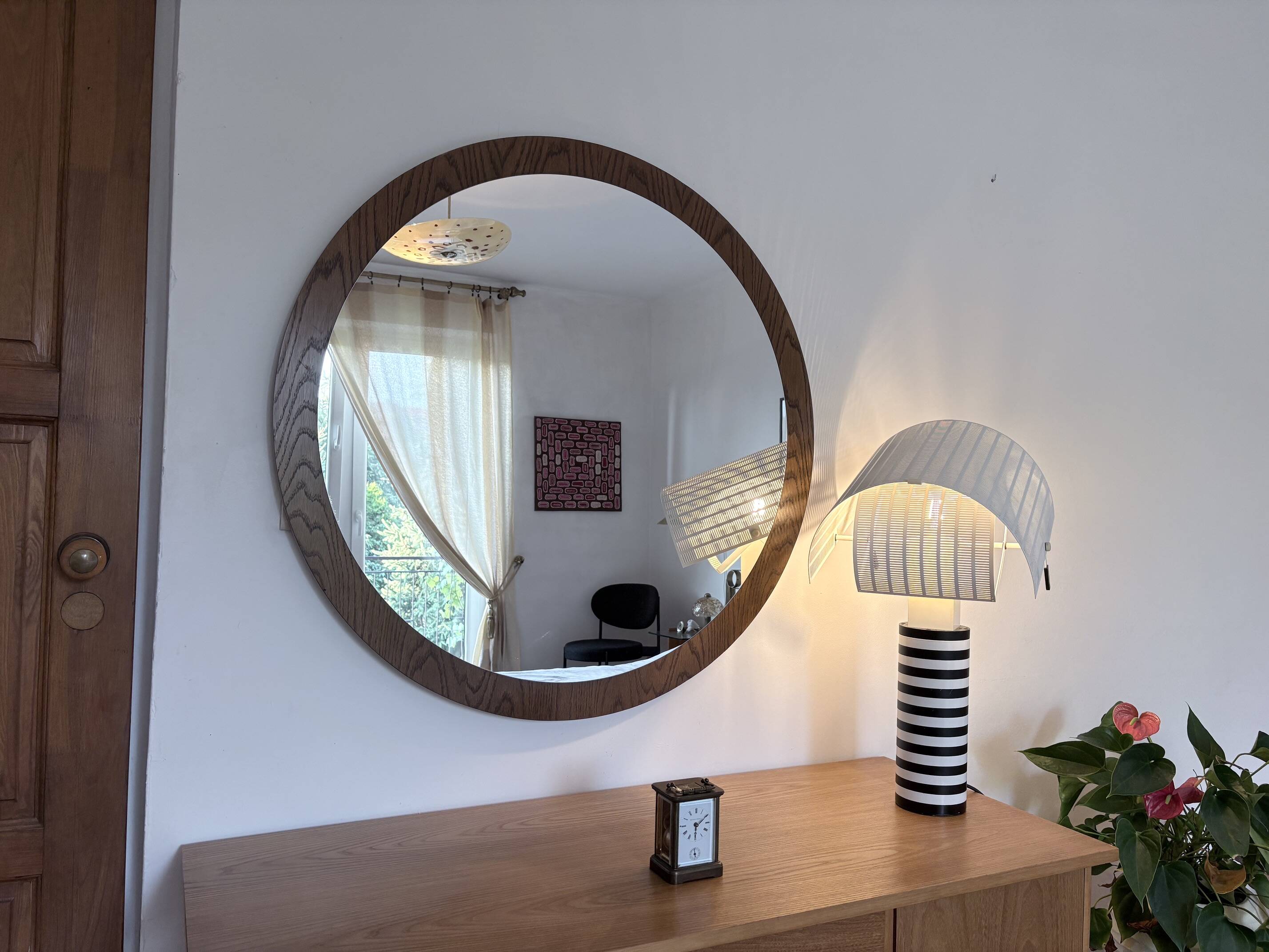 Miroir scandinave XL, 94 cm, années 1960