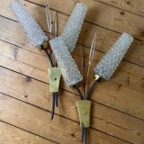 Pair of vintage mid-century tulip wall sconces from the 1950s