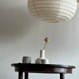 Suspension in rattan and natural japanese linen in the shape of a drop