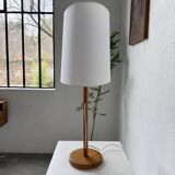 Lampe de table bois chêne années 70