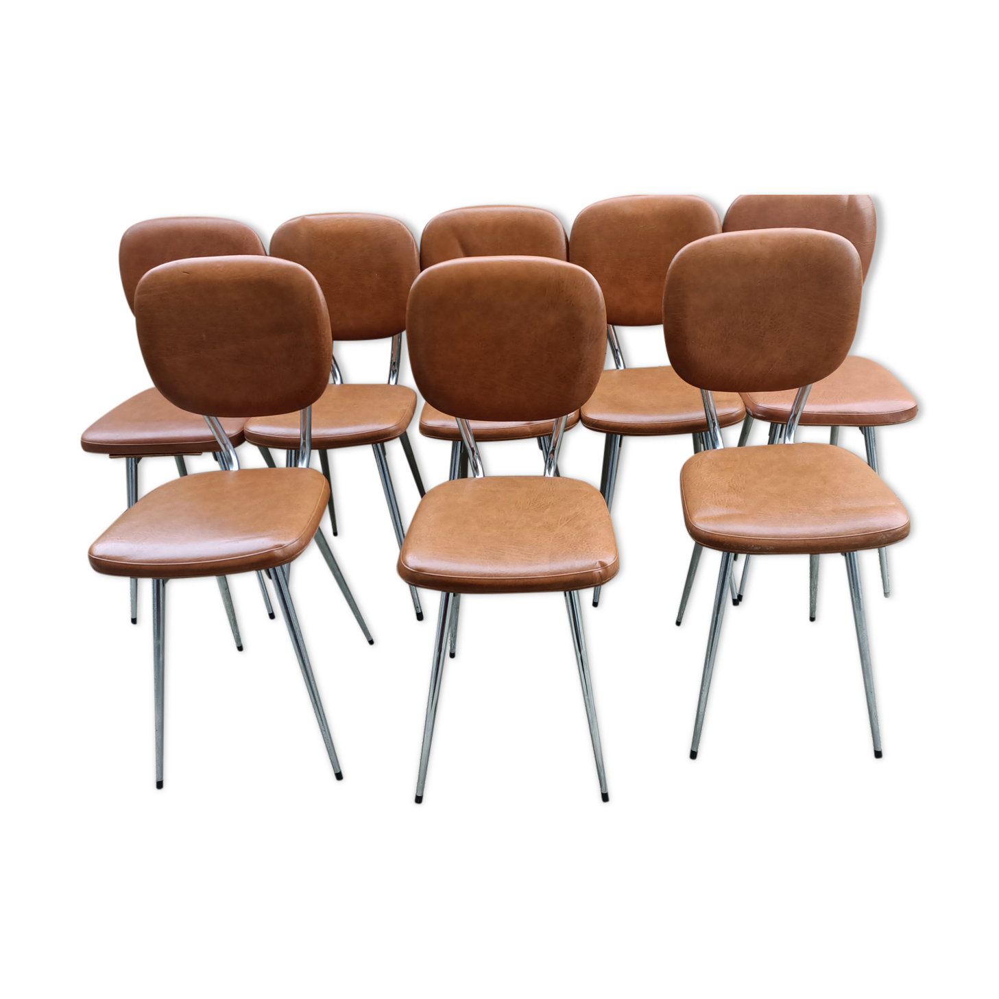 8 vintage chairs in skaï