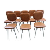 8 chaises vintage en skaï