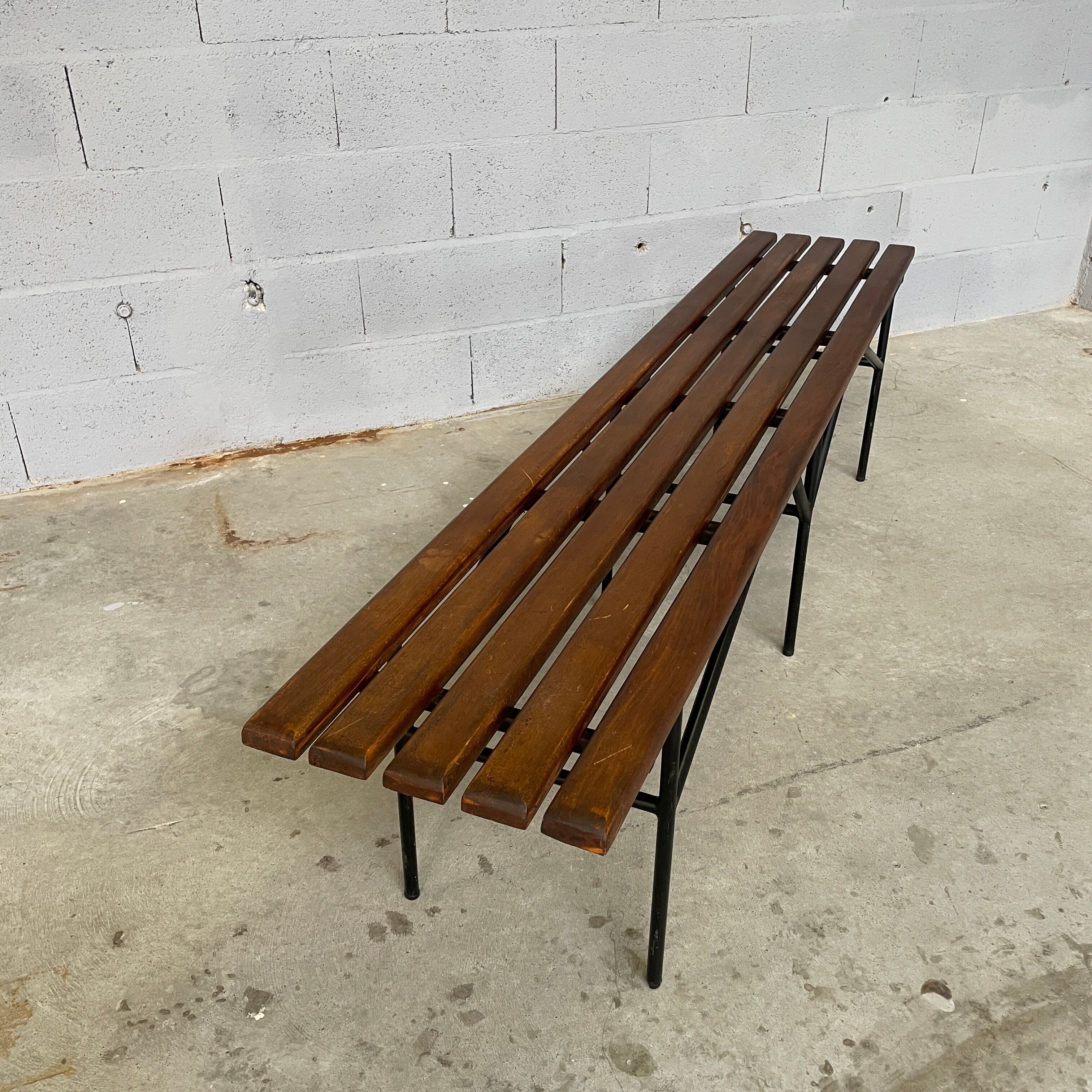 Bench, wood and metal