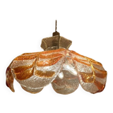 Murano glass pendant light with 6 petals