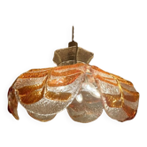 Murano glass pendant light with 6 petals