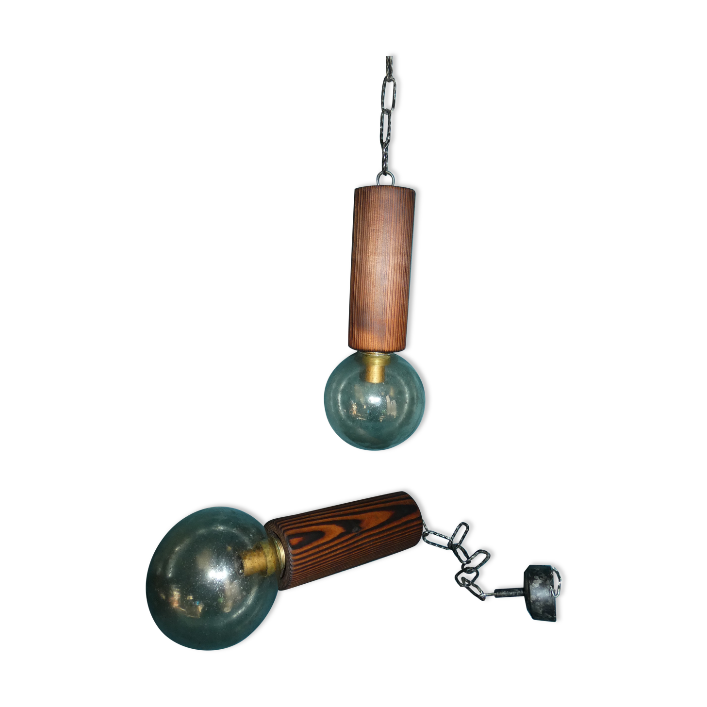 Pair pendants brutalist style 1970