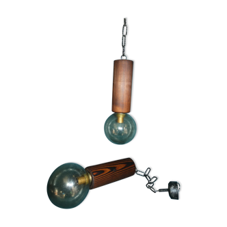 Pair pendants brutalist style 1970