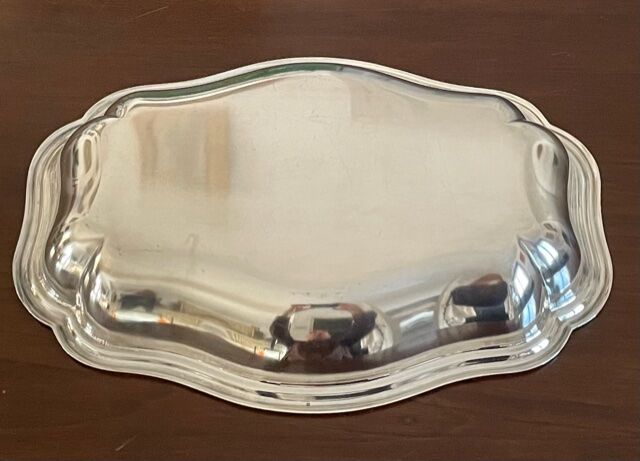 Silver metal bread basket Louis XV style