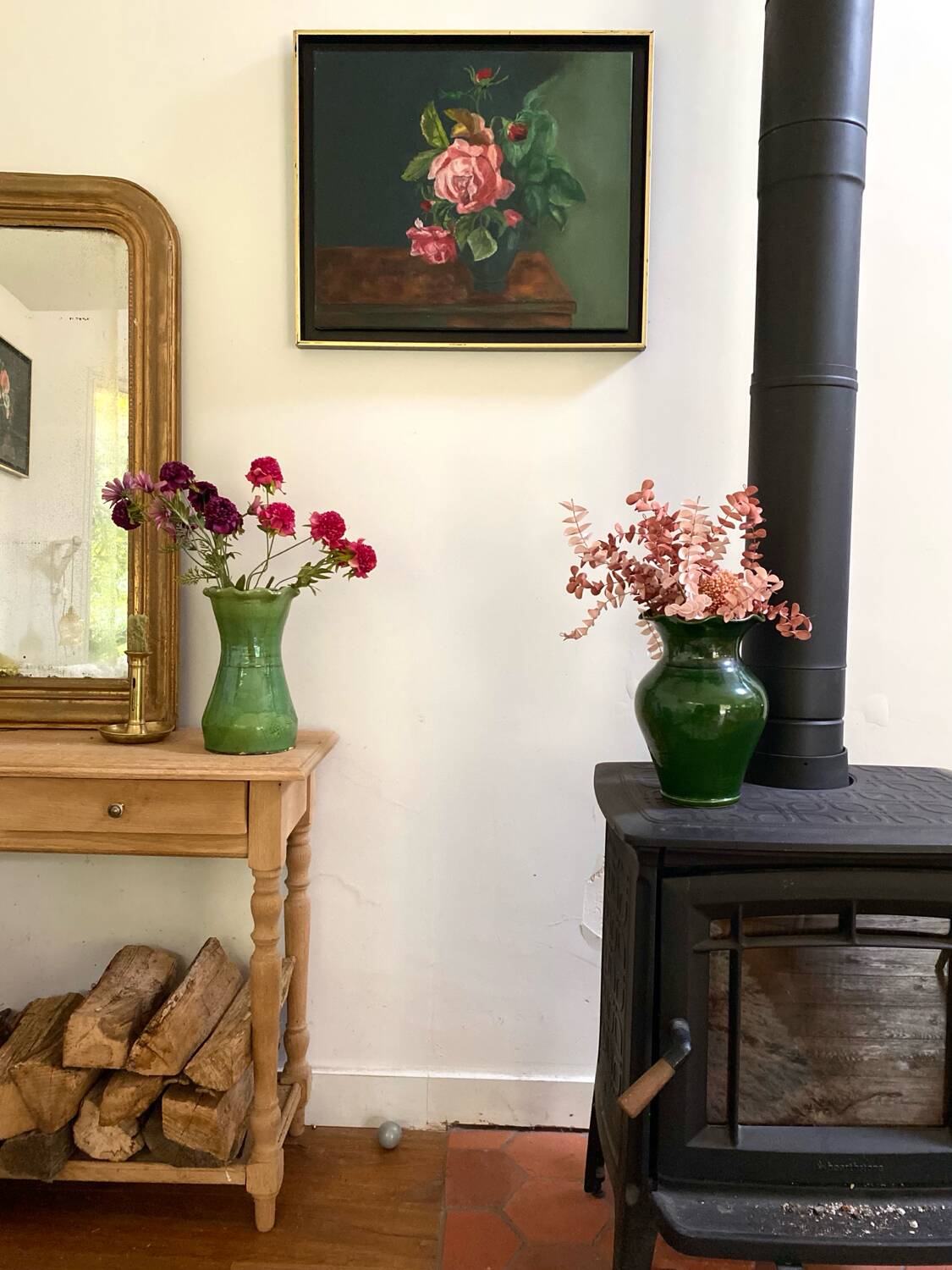 Framed antique oil painting