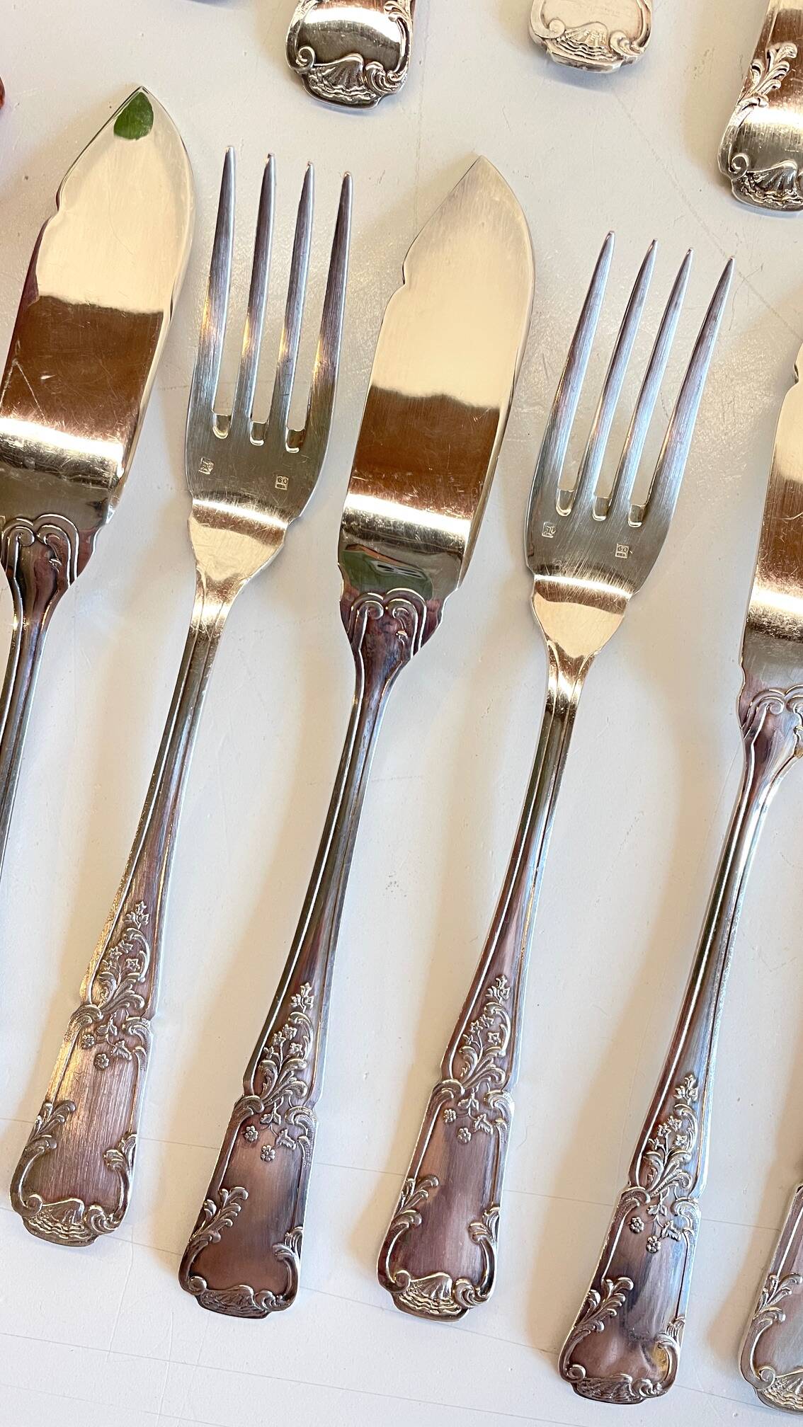 PLATIL 12 Couverts à Poisson  Métal Argenté