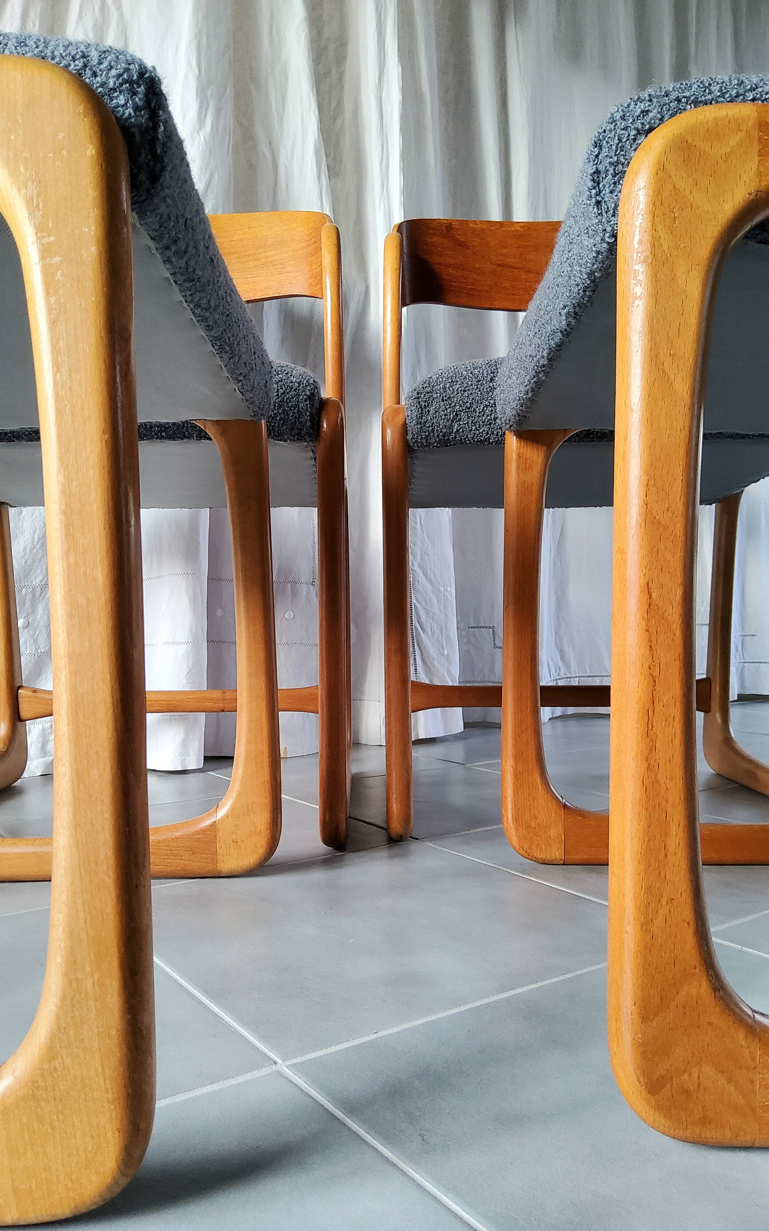 Ensemble de 4 chaises traîneau Baumann