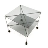 Pair of Postmodern Glass Carts Mod. Biplano by Bruno Munari for Robots, Italy