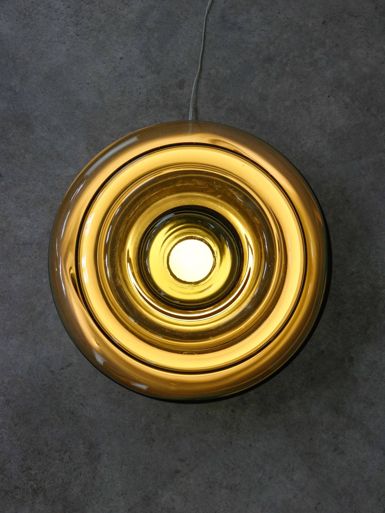 Lampe de table vintage italienne Cascade en verre fumé, années 1970