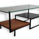 Table low vintage 50s 60s glass