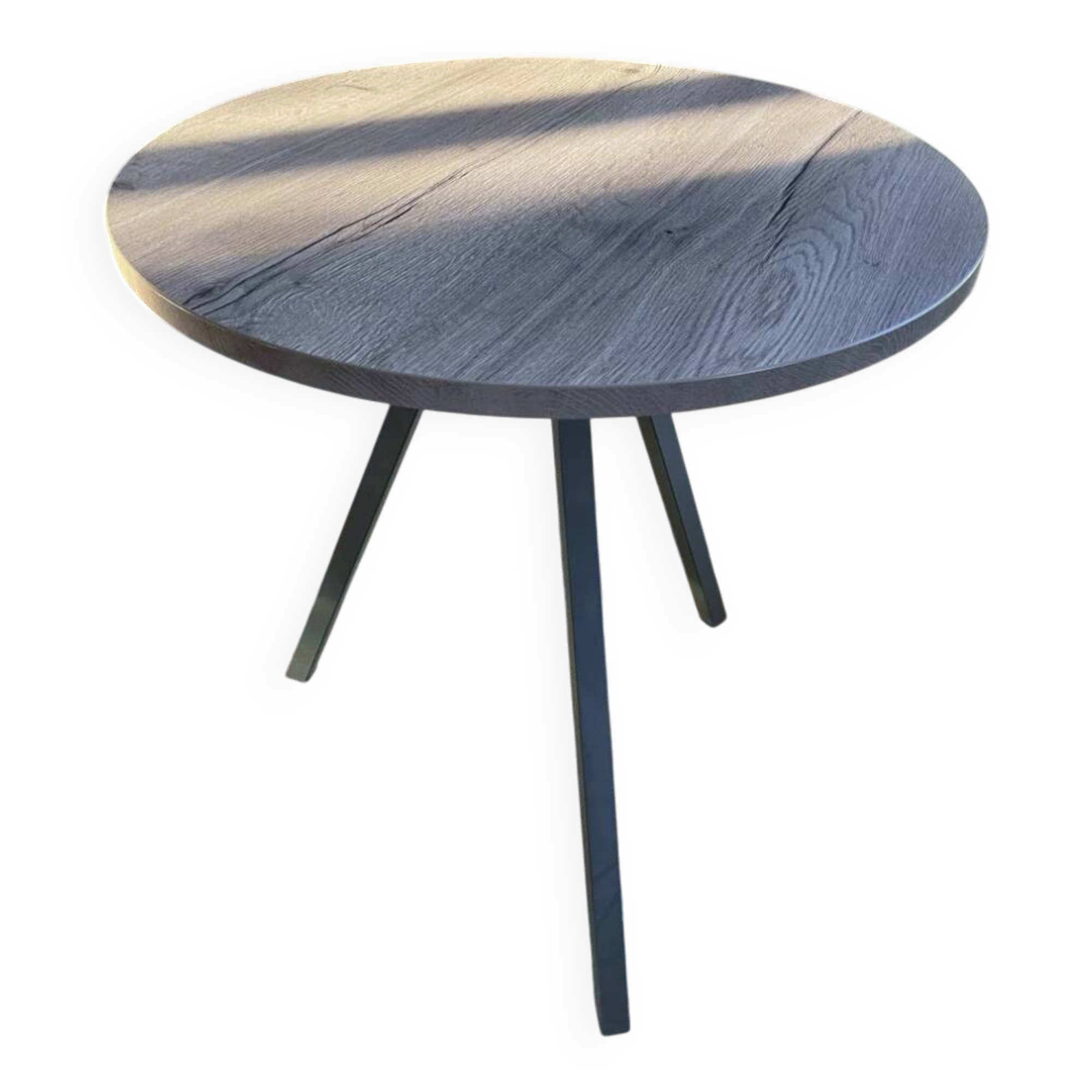 Table ronde bois pieds métal