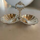 Vintage silver-plated shell display stand