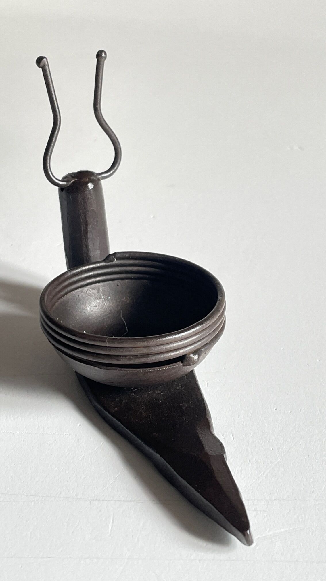 Brutalist escargot vintage candle holder