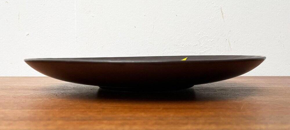 Mid-century German studio pottery wall plate with Ruscha sunflower motif, 1960s.