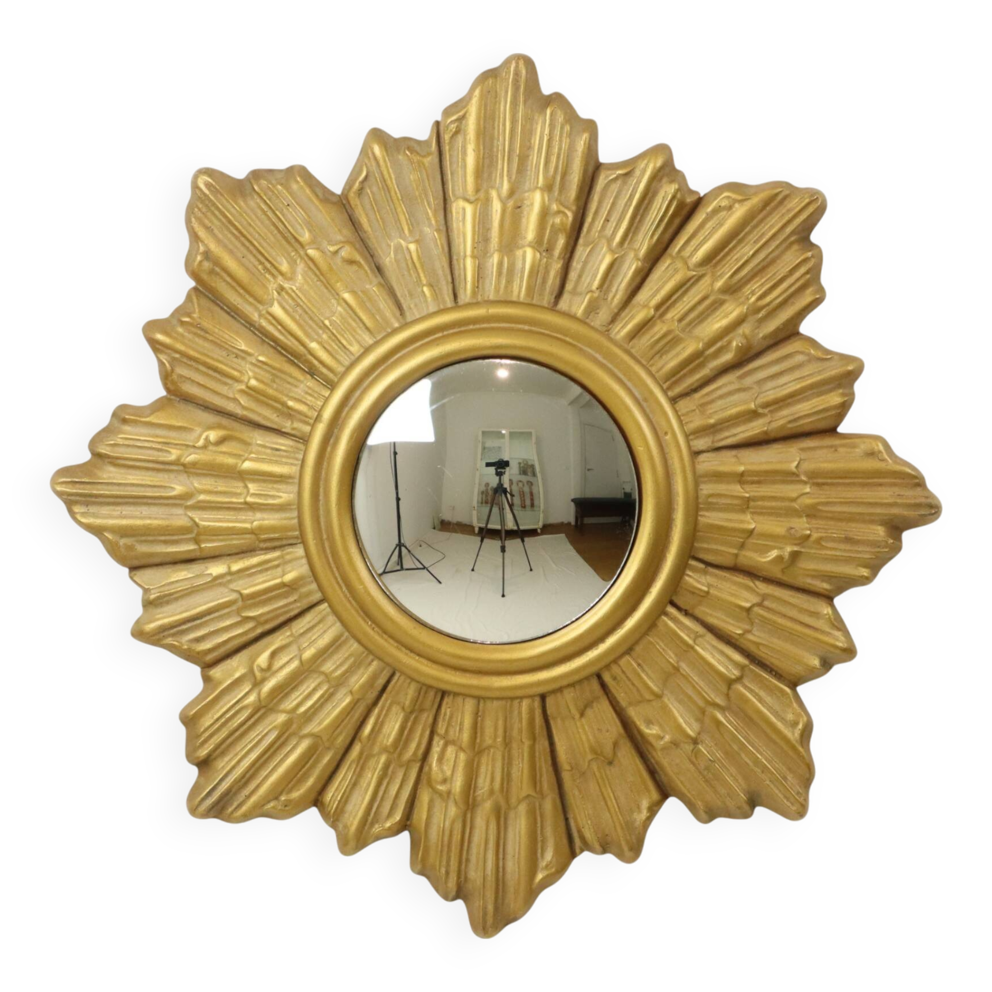 Golden Sun Mirror Plaster Sunburst Mirror Convex 48cm
