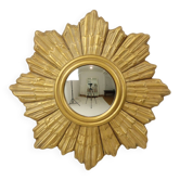 Miroir soleil convexe en plâtre doré, Belgique 1960-1970