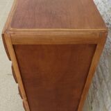 Art Deco 5-drawer chiffonier in solid wood with brass knobs – Fully restored