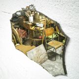 Art deco beveled mirror 65 x 42cm
