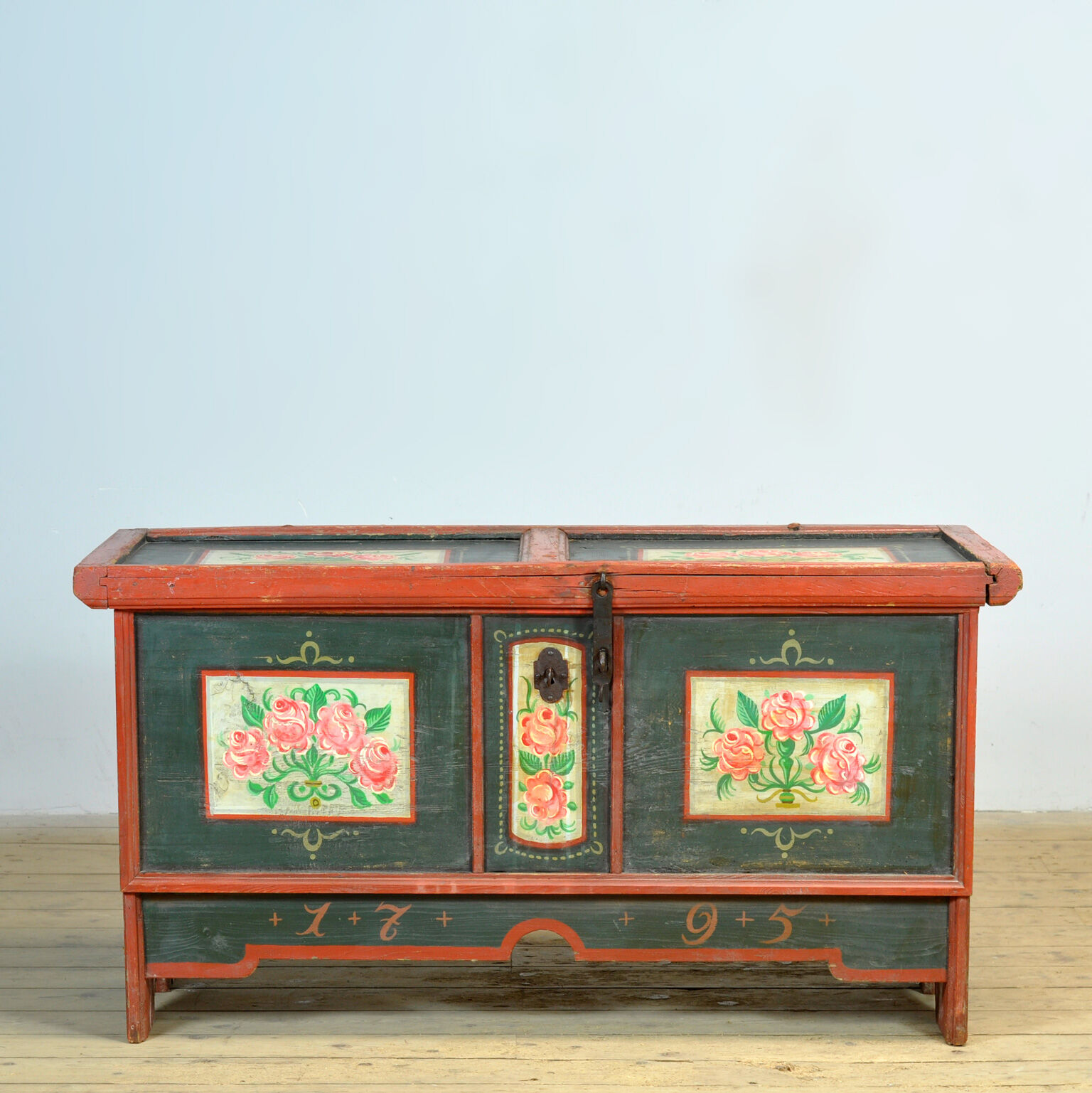 Folk art bridal chest, dated 1795