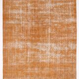 Tapis Vintage Orange Ocre Patiné, Style Bohème Chic