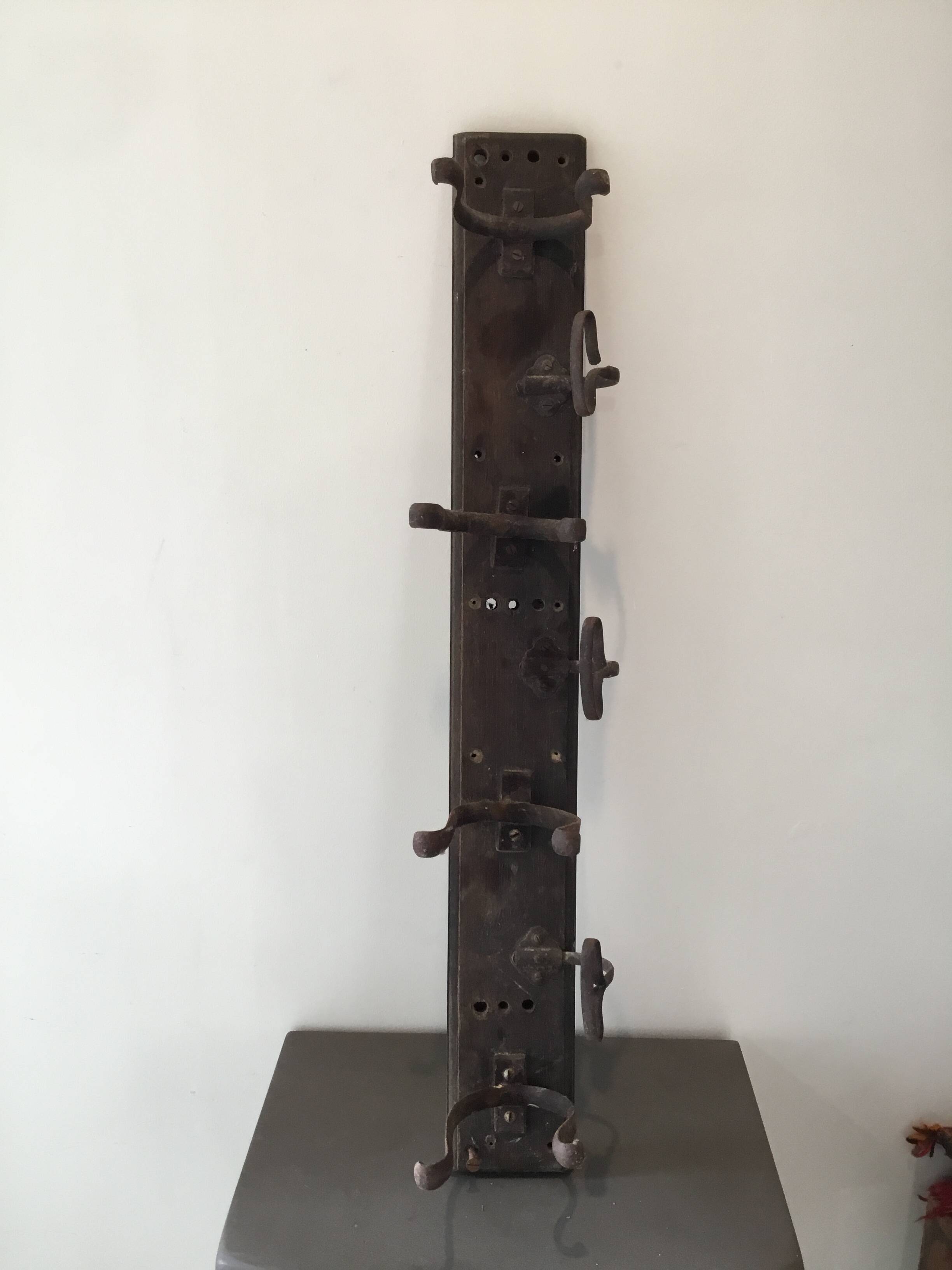 Antique coat rack with hooks