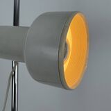 Vintage adjustable floor lamp, chrome and pressed moulded beige ABS, France 1970.