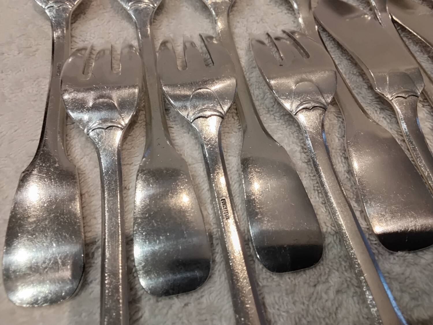 5 fish cutlery sets 11p silver plated metal goldsmith Europfelix uni-flat