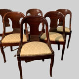 Suite de six chaises gondoles en acajou de style Empire XX siècle
