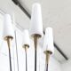 Floor lamp by René Mathieu for Maison Lunel 1950, brass and opaline.