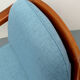 Fauteuil des années 1960 en cerisier bleu, Wilhelm Knoll