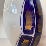 VASE Limoges porcelain flattened gilded shape