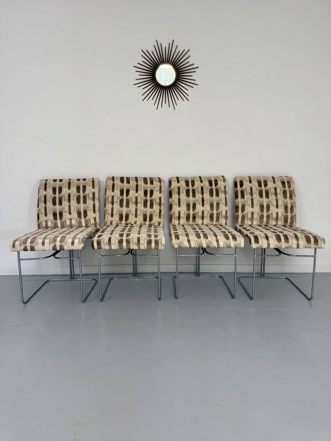 Set of 4 old Saporiti Italia chairs from the 1970s, Ernes design