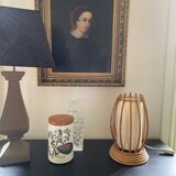 Rattan and bamboo lamp by Louis Sognot 1960