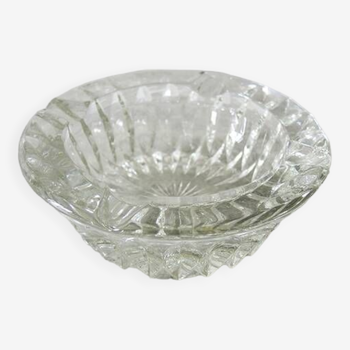 Old ashtray empty transparent crystal pocket