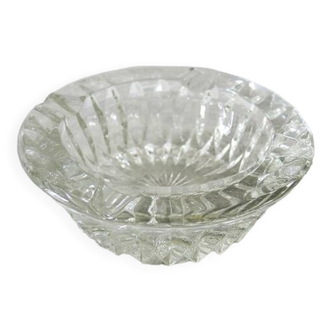 Old ashtray empty transparent crystal pocket