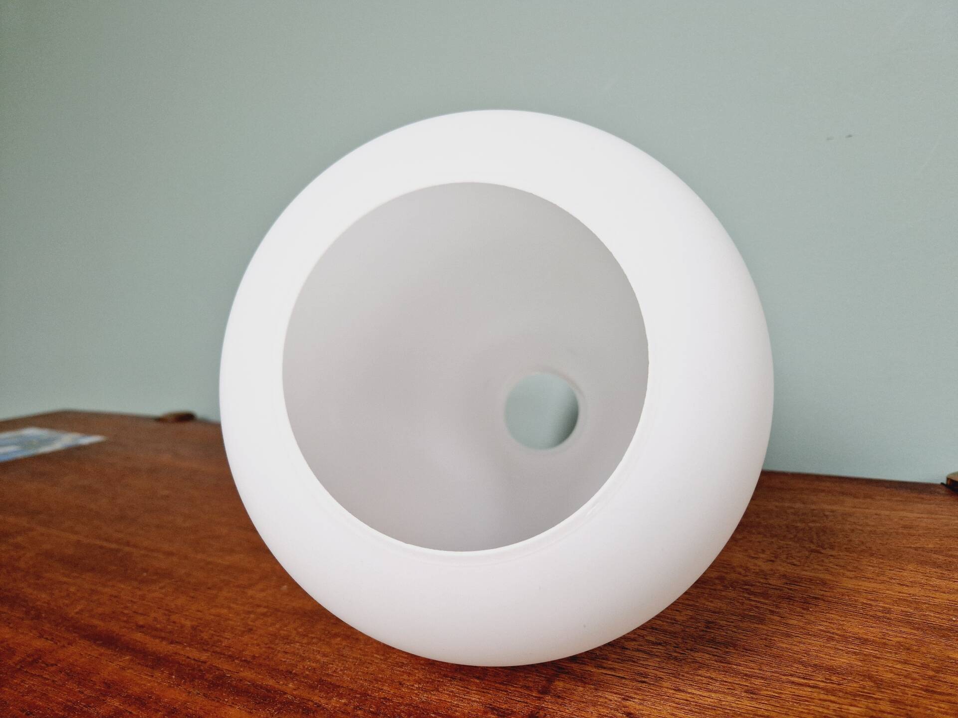 Scandinavian suspension in frosted white glass, 1960s