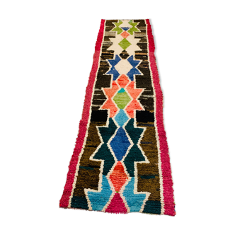 Vintage carpet boucherouite hallway  - 77x292cm