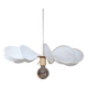 12-blade propeller suspension in rattan and white linen