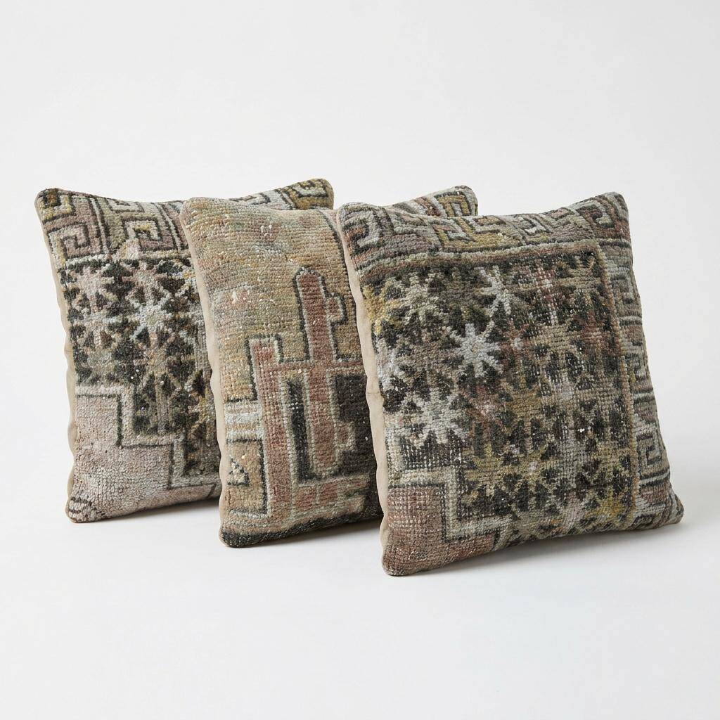 Lot de 3 housses de coussin turque vintage 51x51 cm