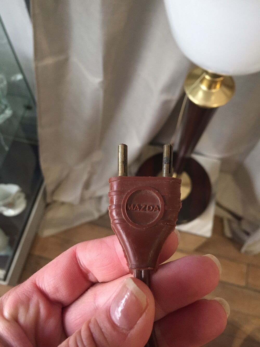 Mazda wood and metal desk lamp