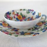 5 vintage flower pattern cups and saucers